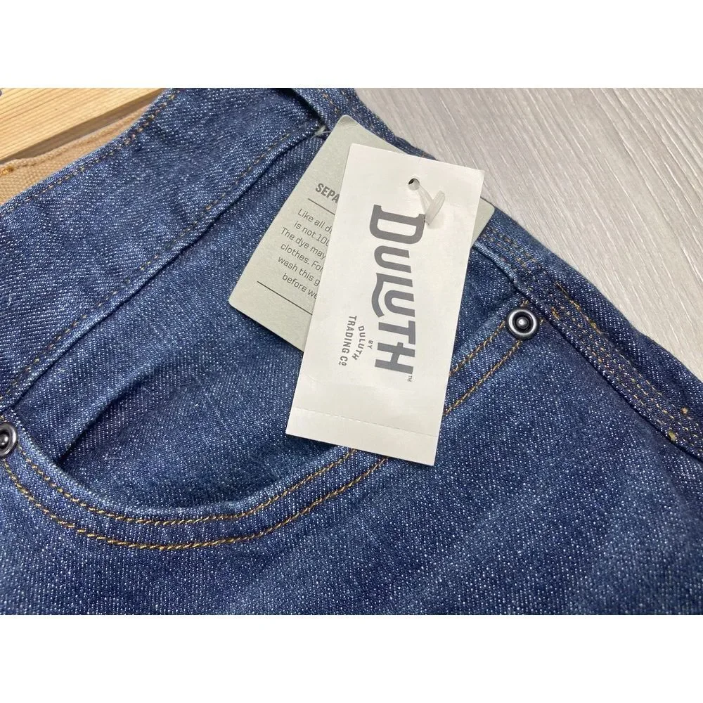 Duluth Trading Jeans Mens 40x30 Blue Flex Ballroom Relaxed Straight Stretch Work